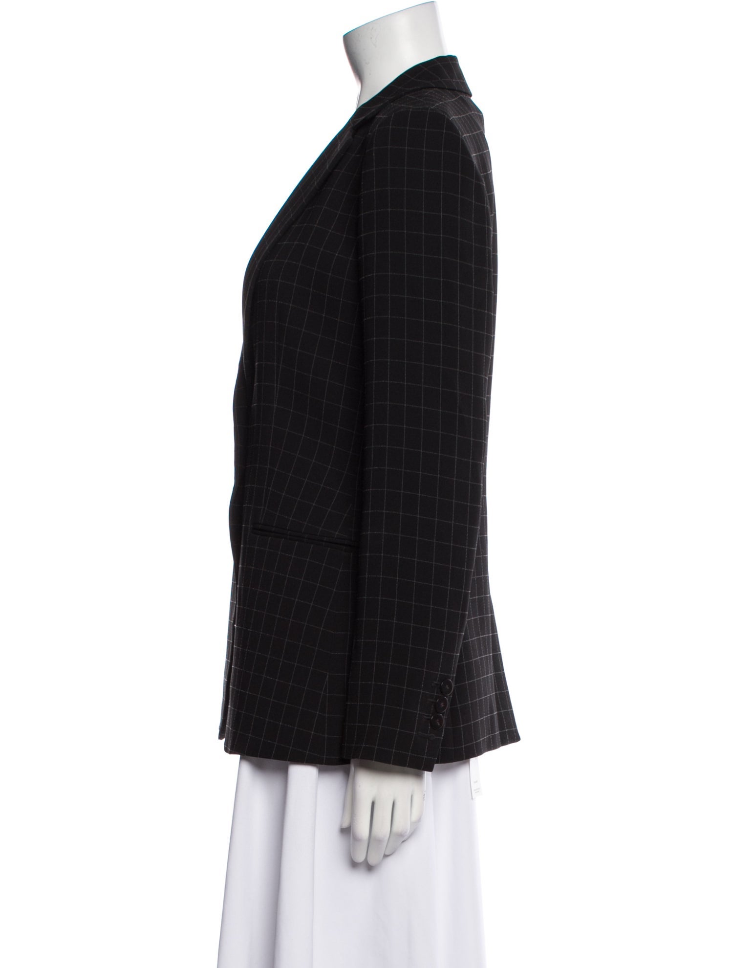 Theory Virgin Wool Plaid Print Blazer