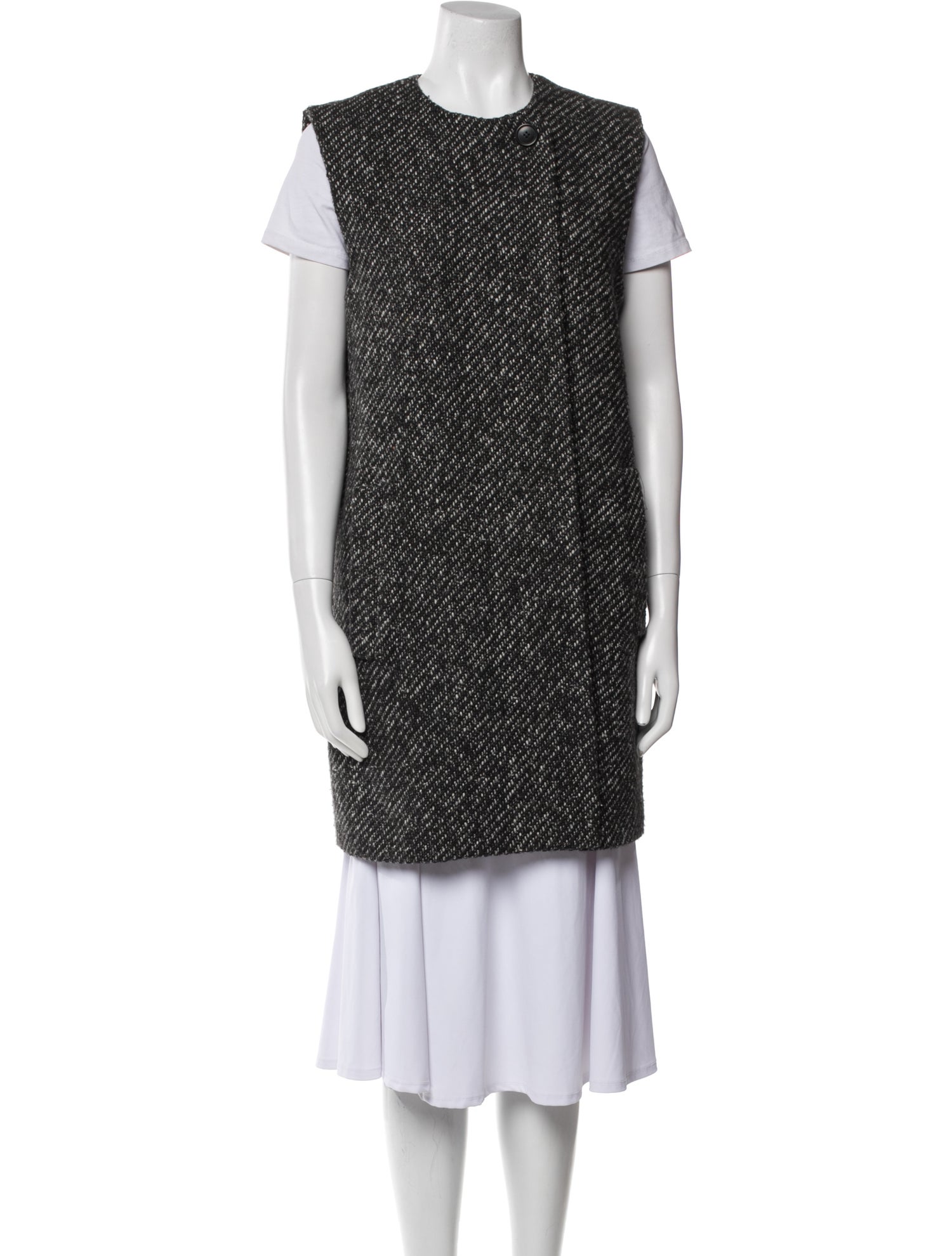 Theory Wool Tweed Pattern Vest