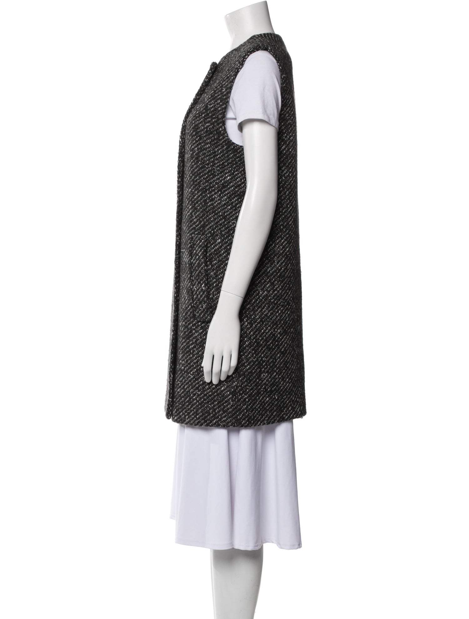 Theory Wool Tweed Pattern Vest