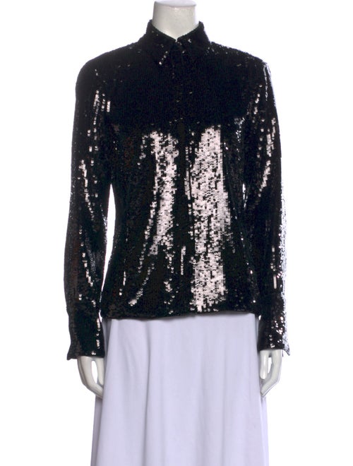 Theory Patterned Mock Neck Button-Up Top