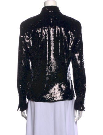 Theory Patterned Mock Neck Button-Up Top