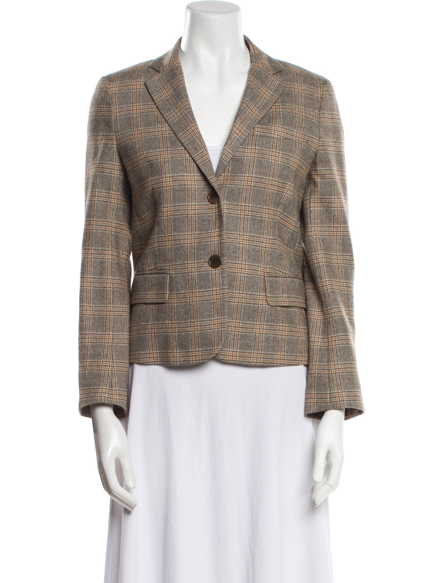 Theory Wool Plaid Print Blazer