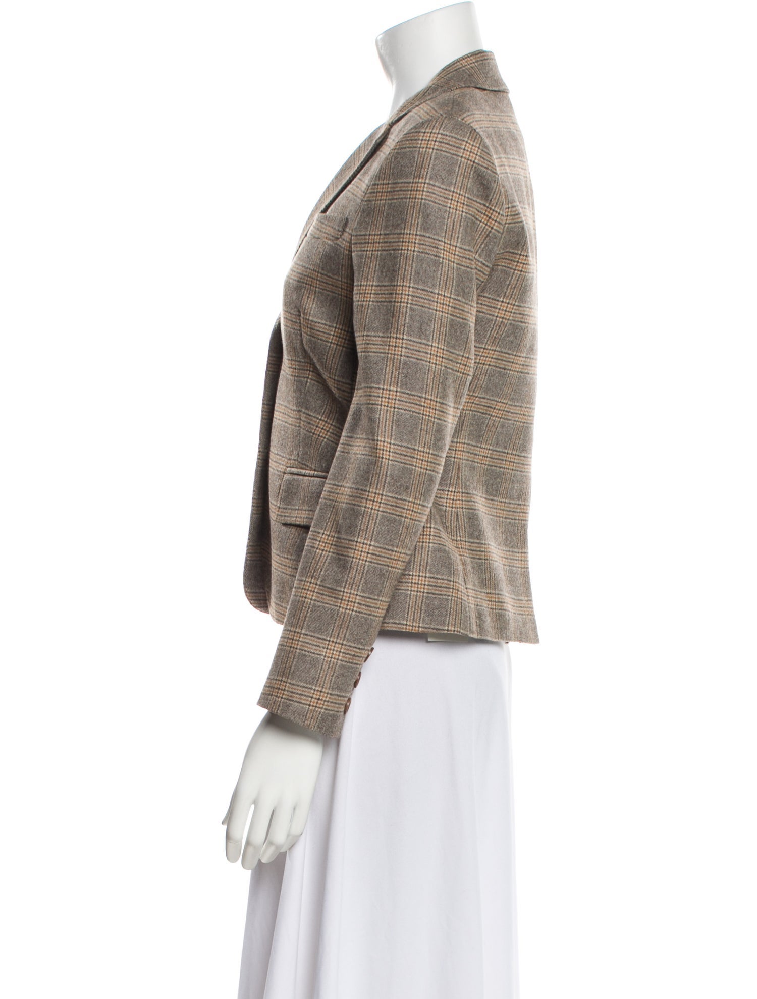 Theory Wool Plaid Print Blazer