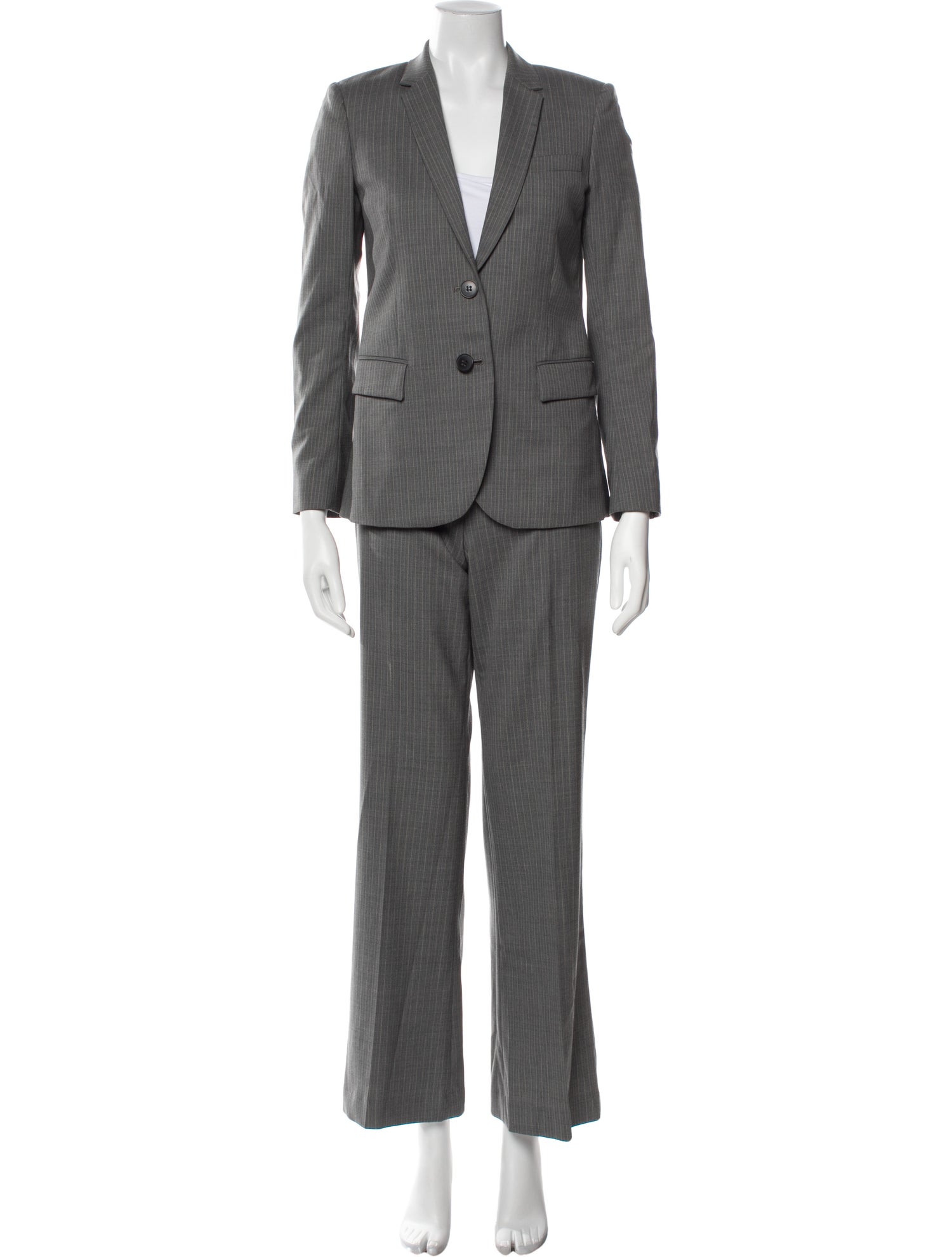 Theory Virgin Wool Striped Pantsuit