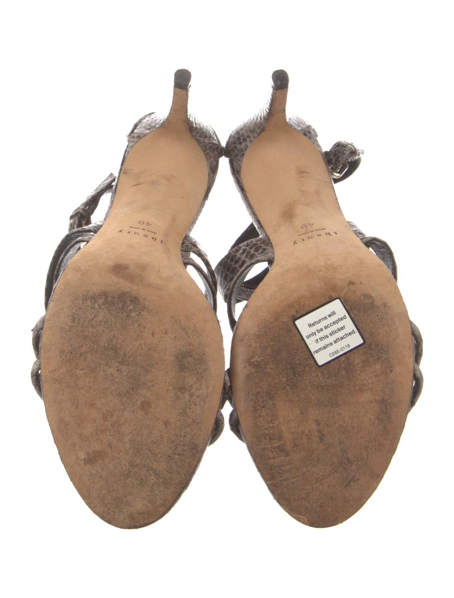 Theory Leather Animal Print Slingback Sandals