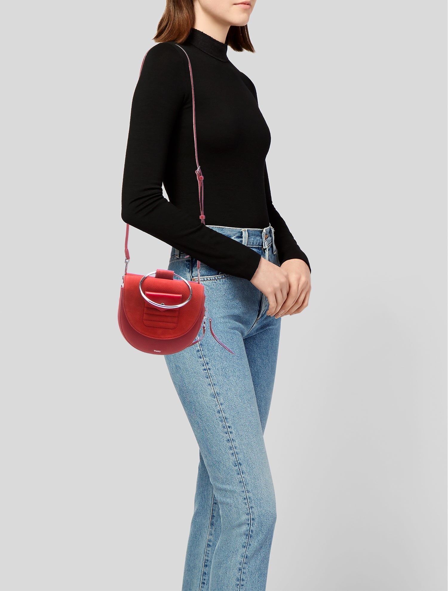 Theory Leather Top Handle Bag