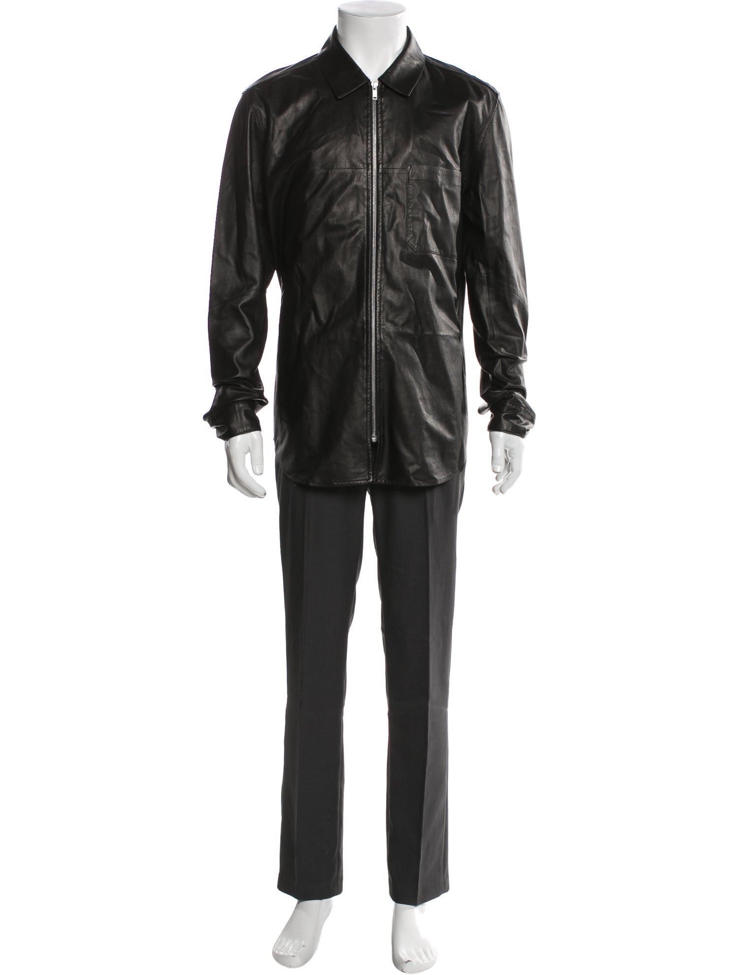 Theory Lamb Leather Overcoat