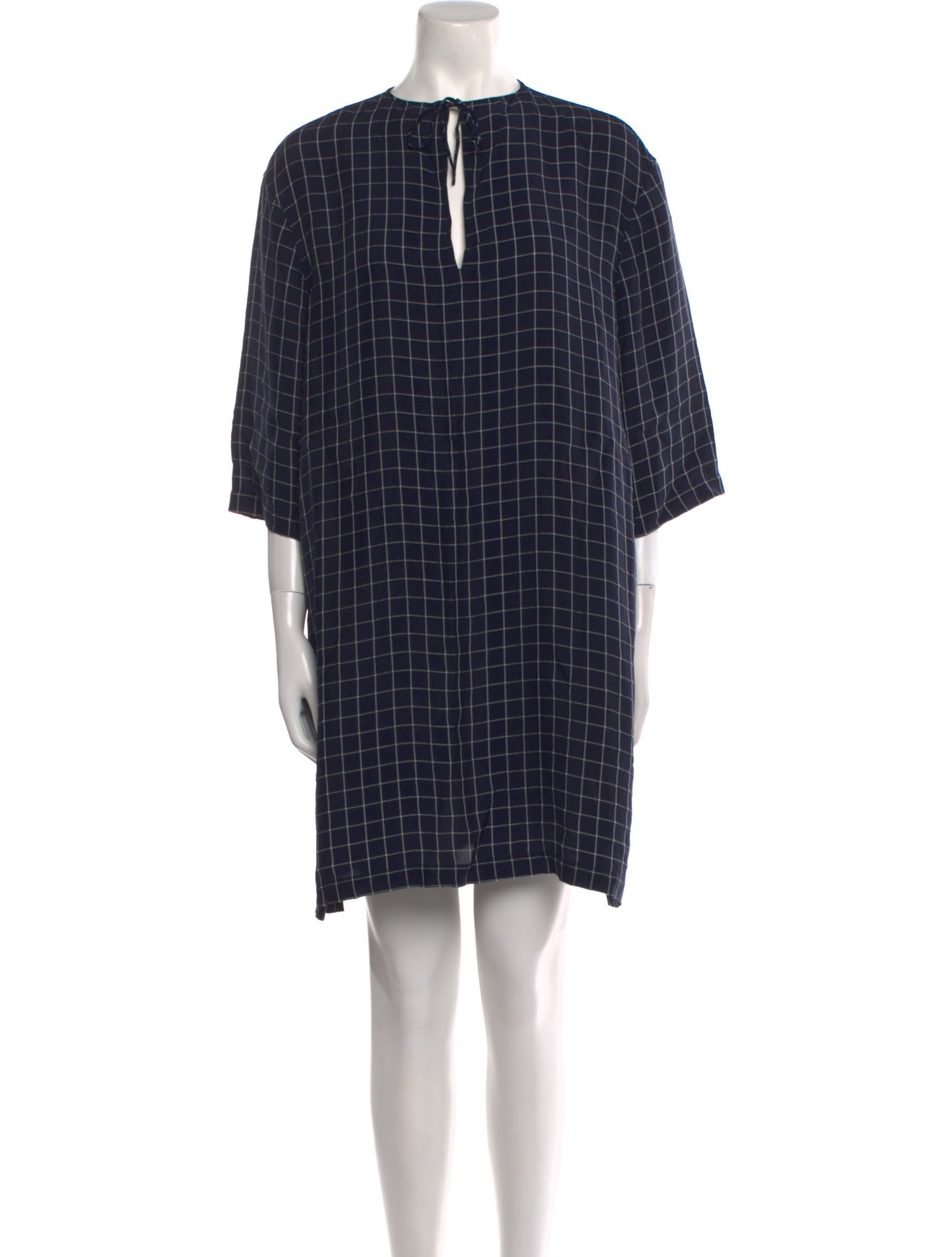 Theory Plaid Print Mini Dress