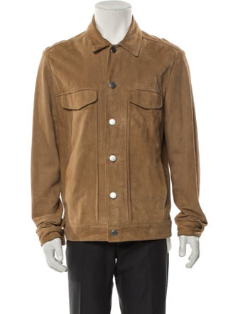 Theory Goat Leather Trucker Jacket