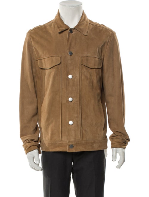 Theory Goat Leather Trucker Jacket