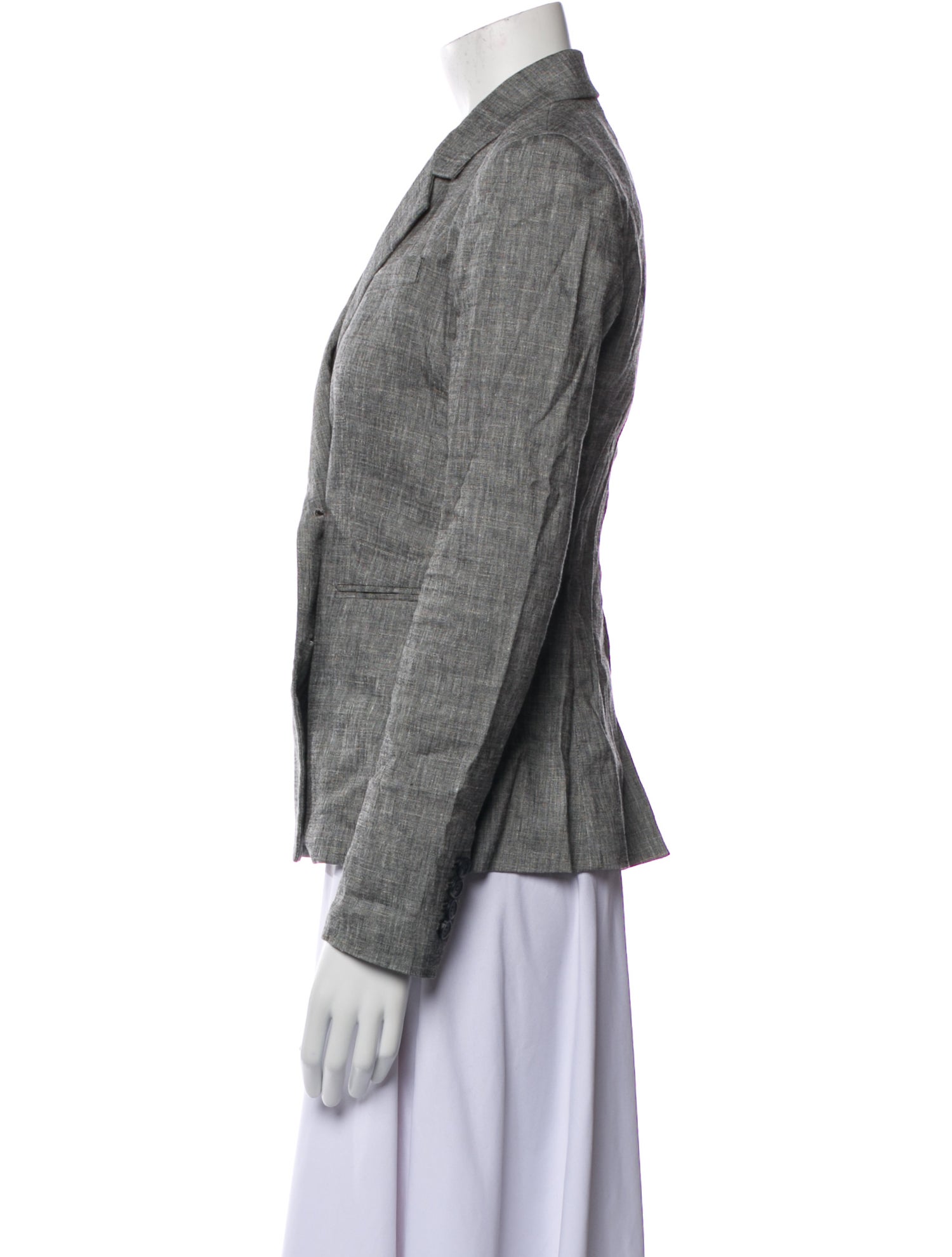 Theory Linen Plaid Print Blazer