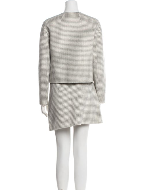 Theory Wool Plaid Print Skirt Set