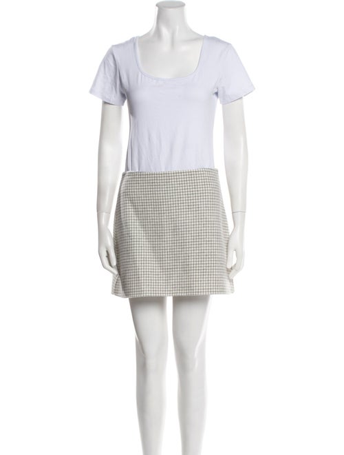 Theory Wool Plaid Print Skirt Set