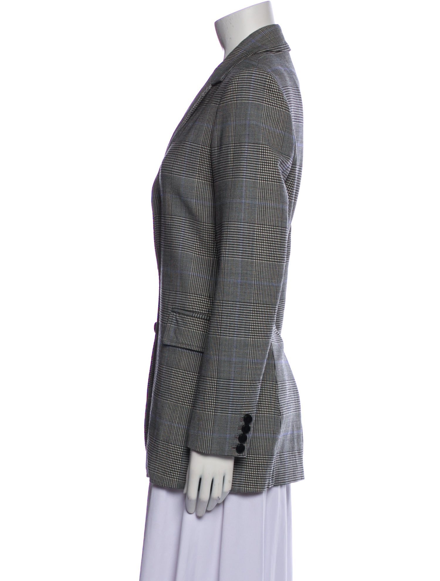 Theory Virgin Wool Plaid Print Blazer