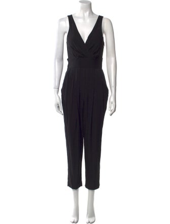 Theory Silk Plunge Neckline Jumpsuit