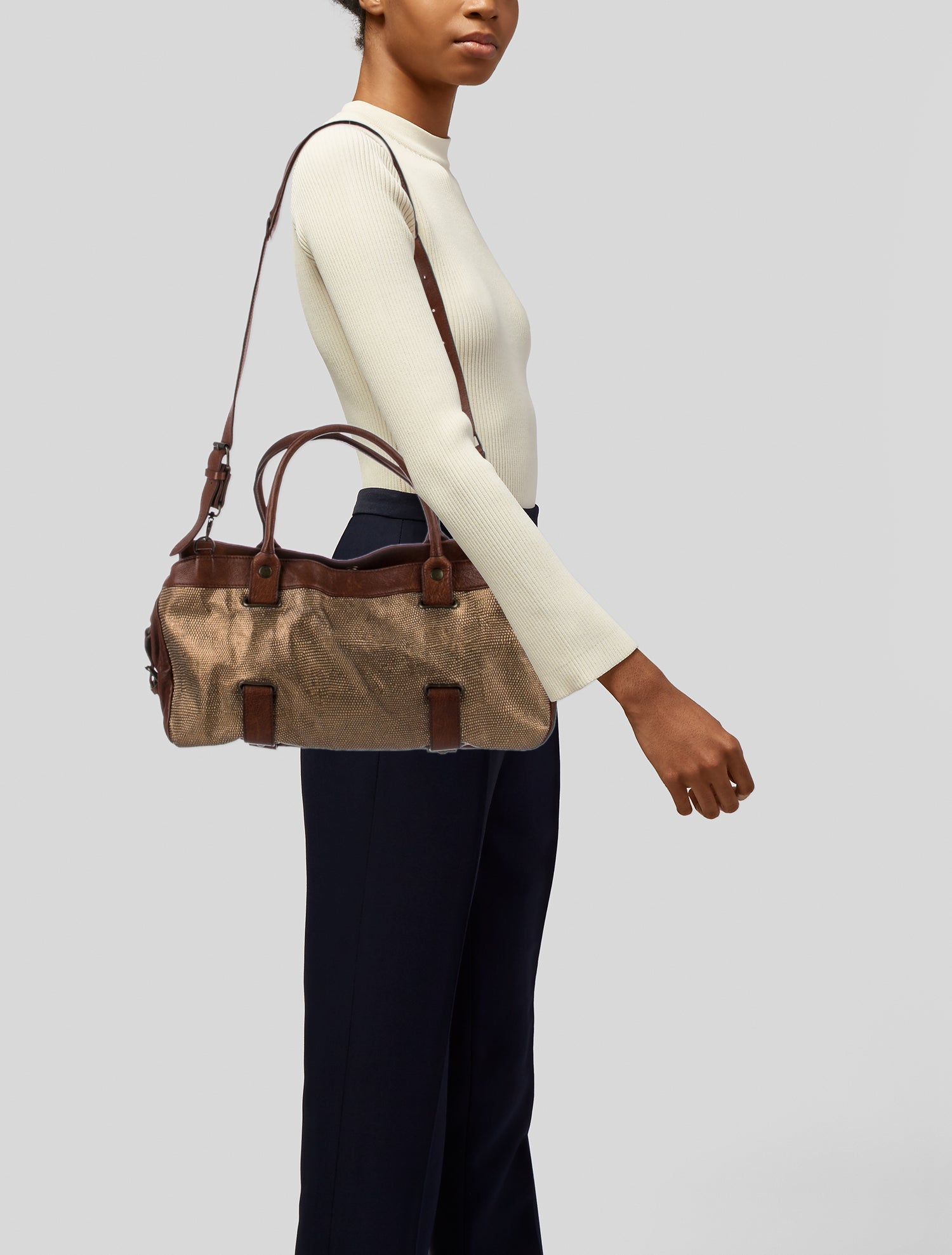 Theory Leather Top Handle Bag