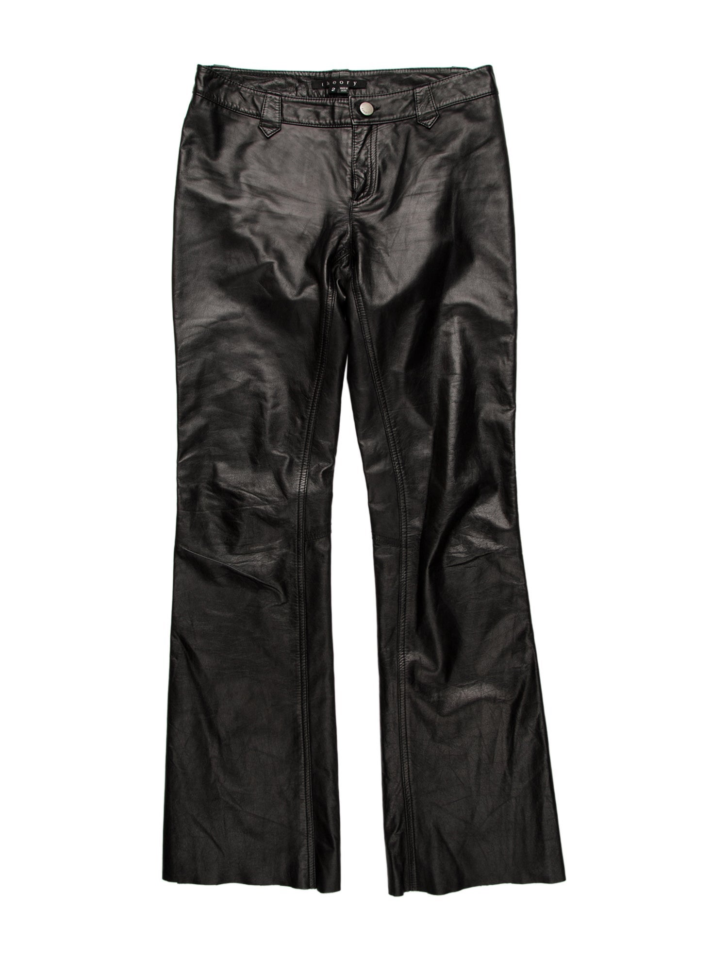 Theory Leather Straight Leg Pants