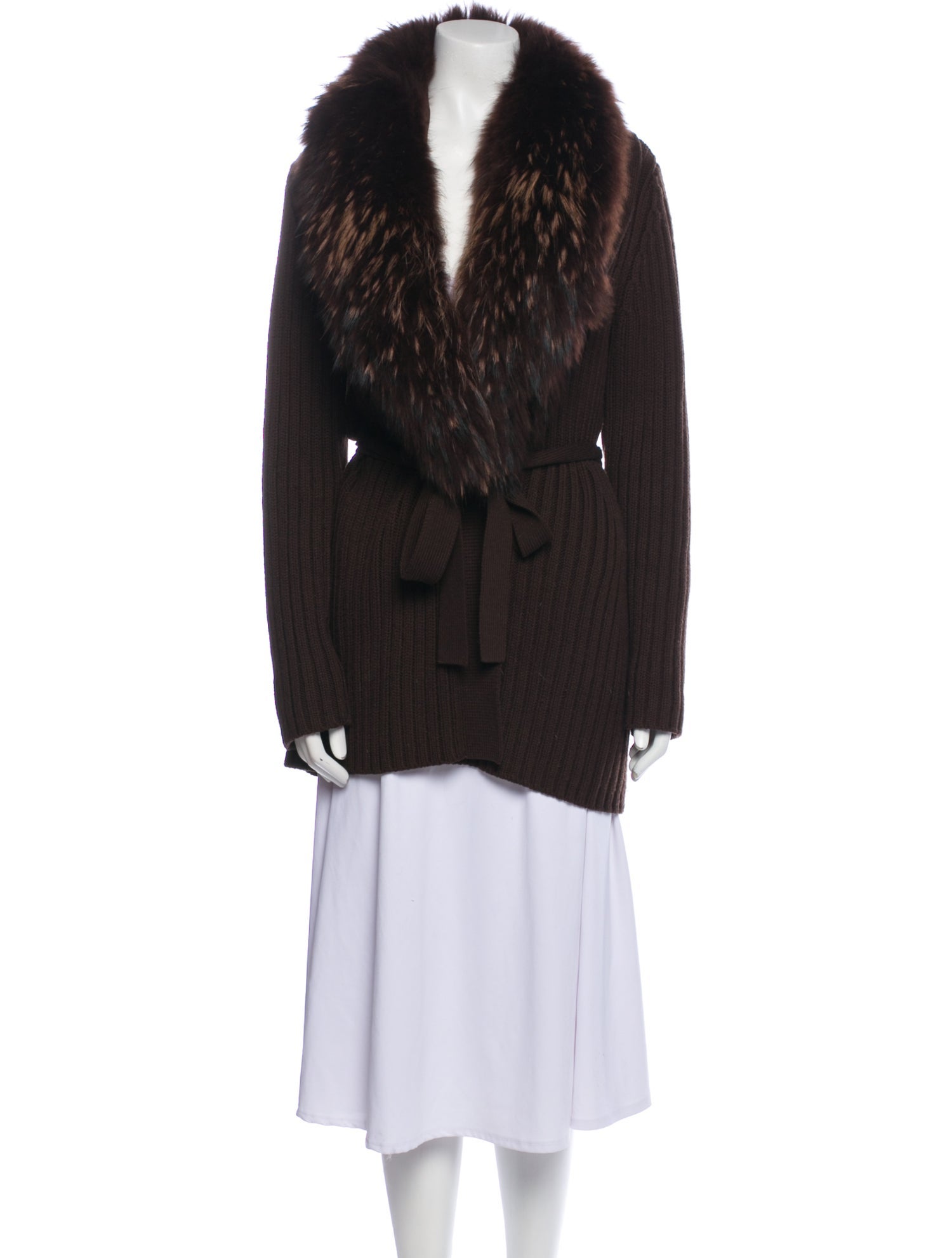 Theory Wool Faux Fur Coat