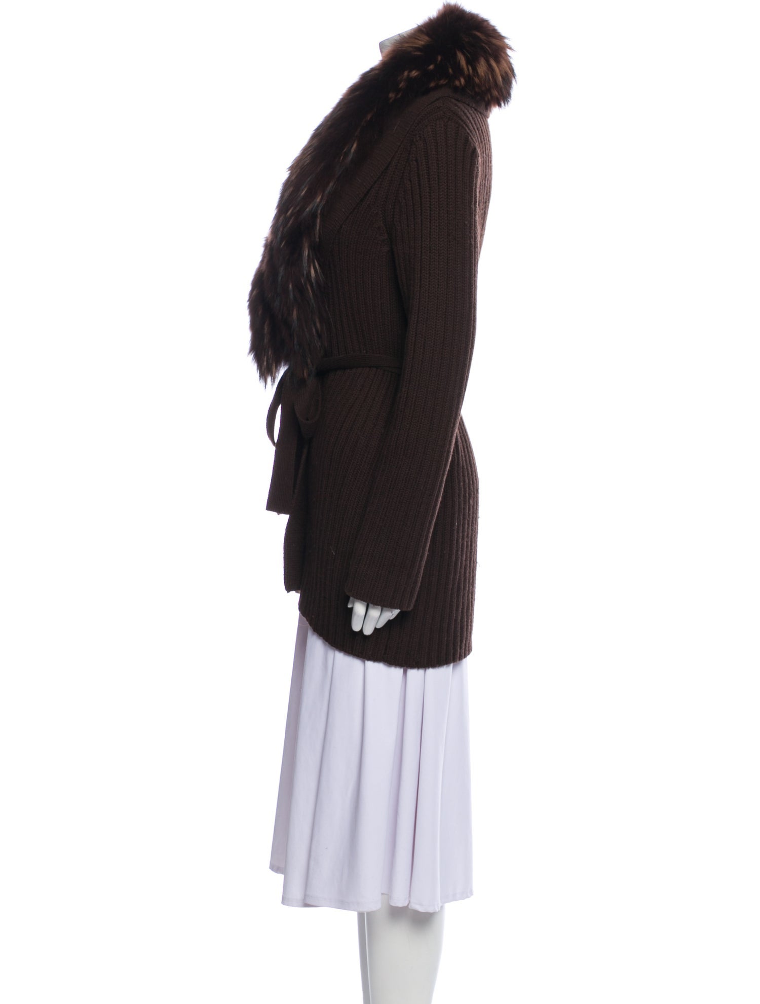 Theory Wool Faux Fur Coat