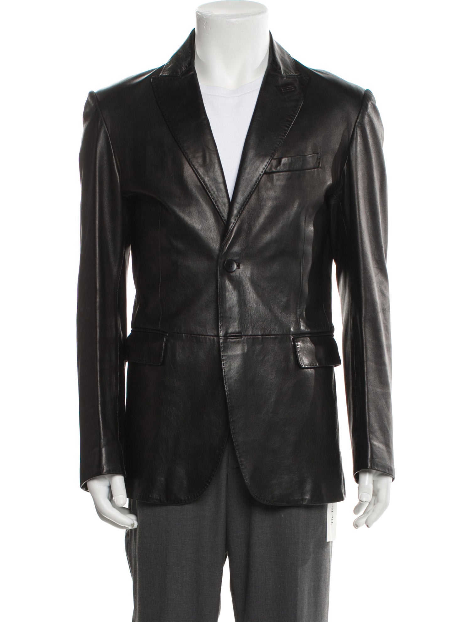 Theory Leather V-Neck Cardigan