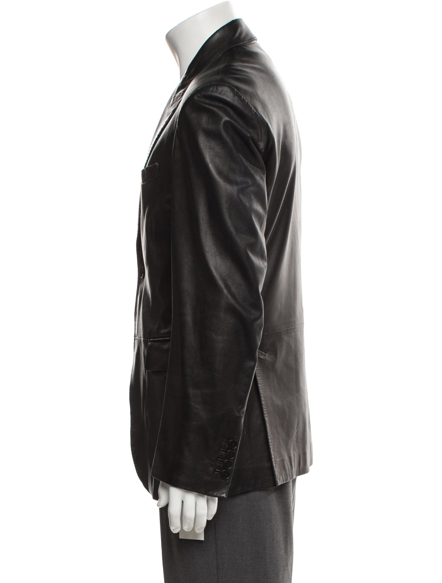 Theory Leather V-Neck Cardigan