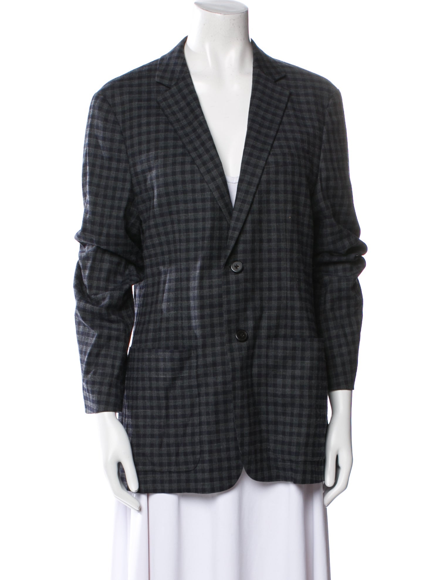 Theory Plaid Print Blazer