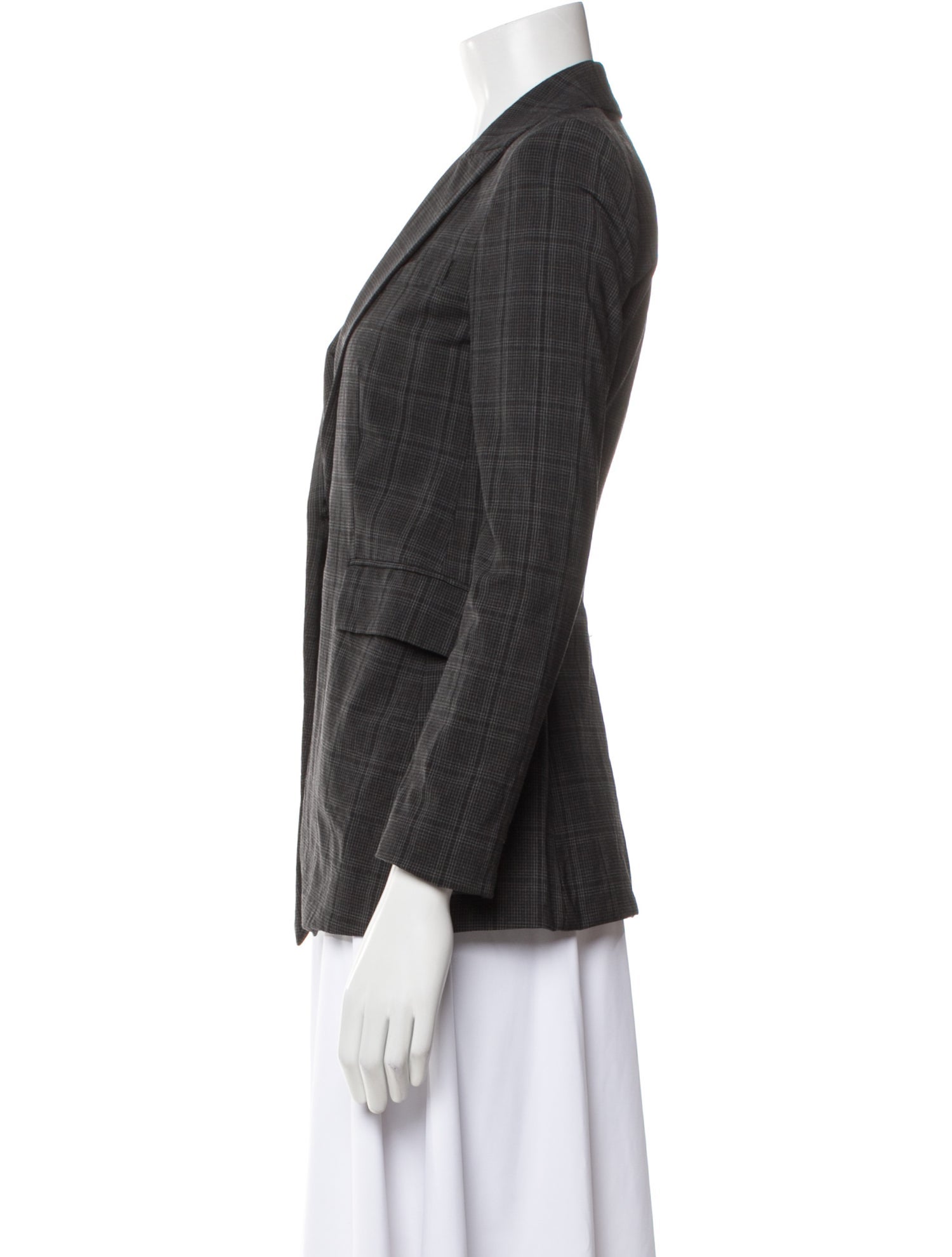 Theory Wool Plaid Print Blazer