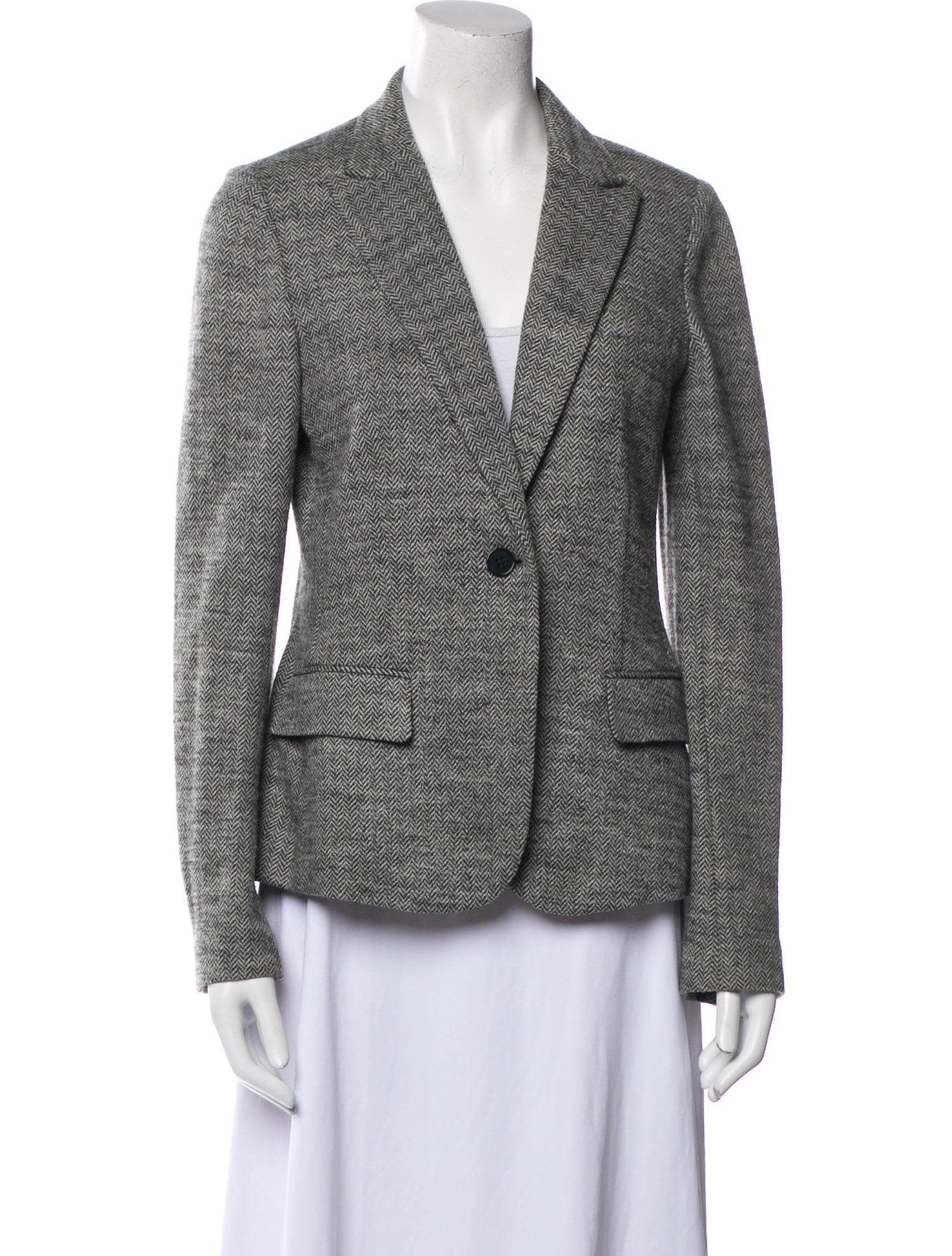 Theory Virgin Wool Tweed Pattern Blazer