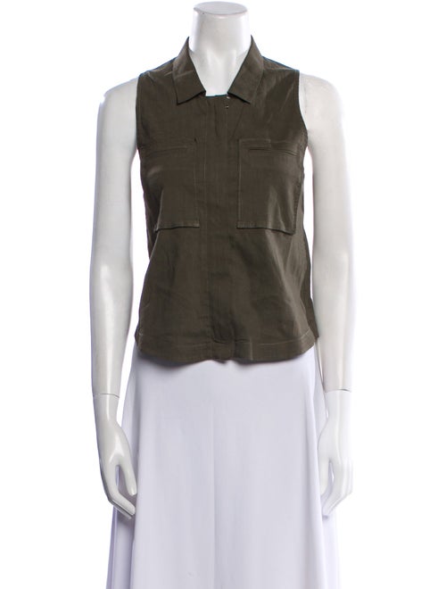 Theory Silk Sleeveless Button-Up Top
