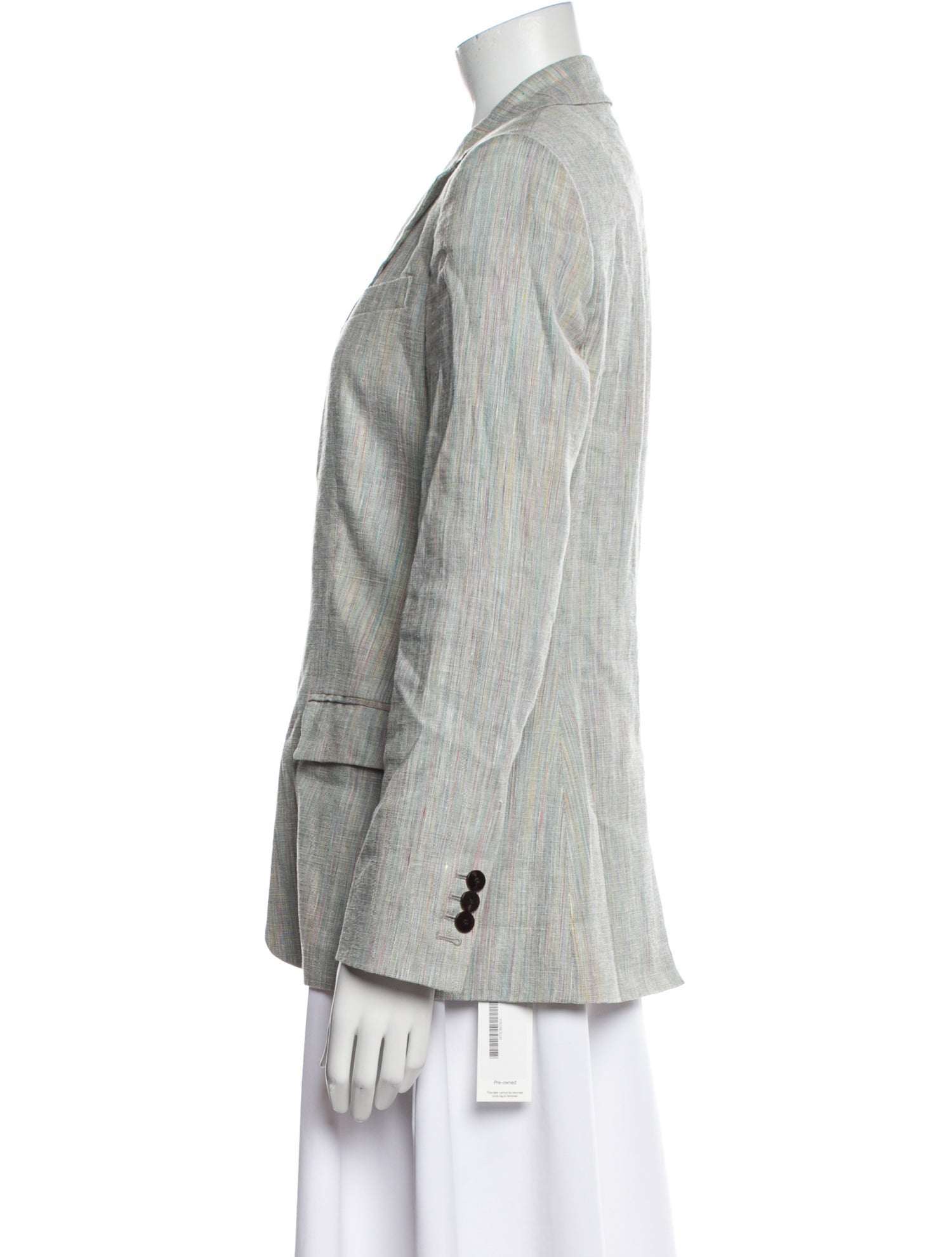 Theory Linen Colorblock Pattern Blazer