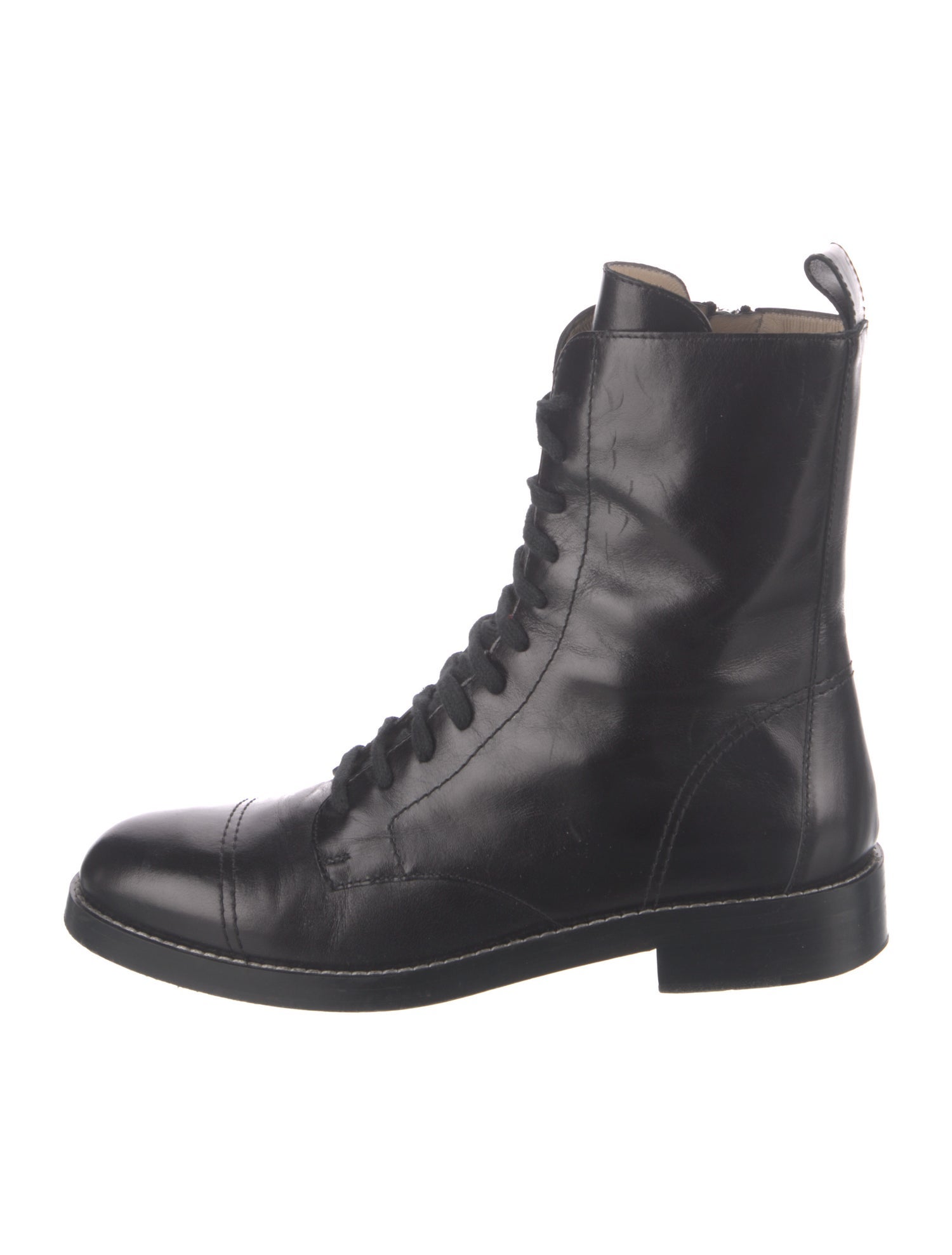Theory Leather Combat Boots