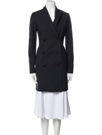 Theory Virgin Wool Striped Peacoat