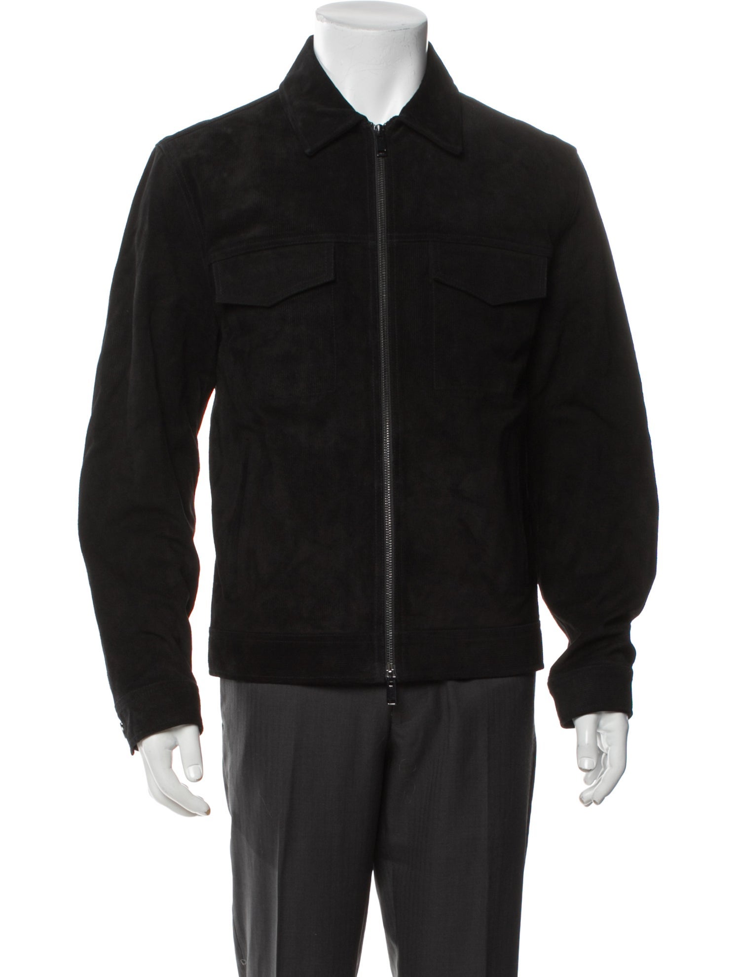 Theory Calf Leather Trucker Jacket