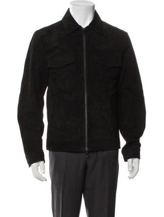 Theory Calf Leather Trucker Jacket