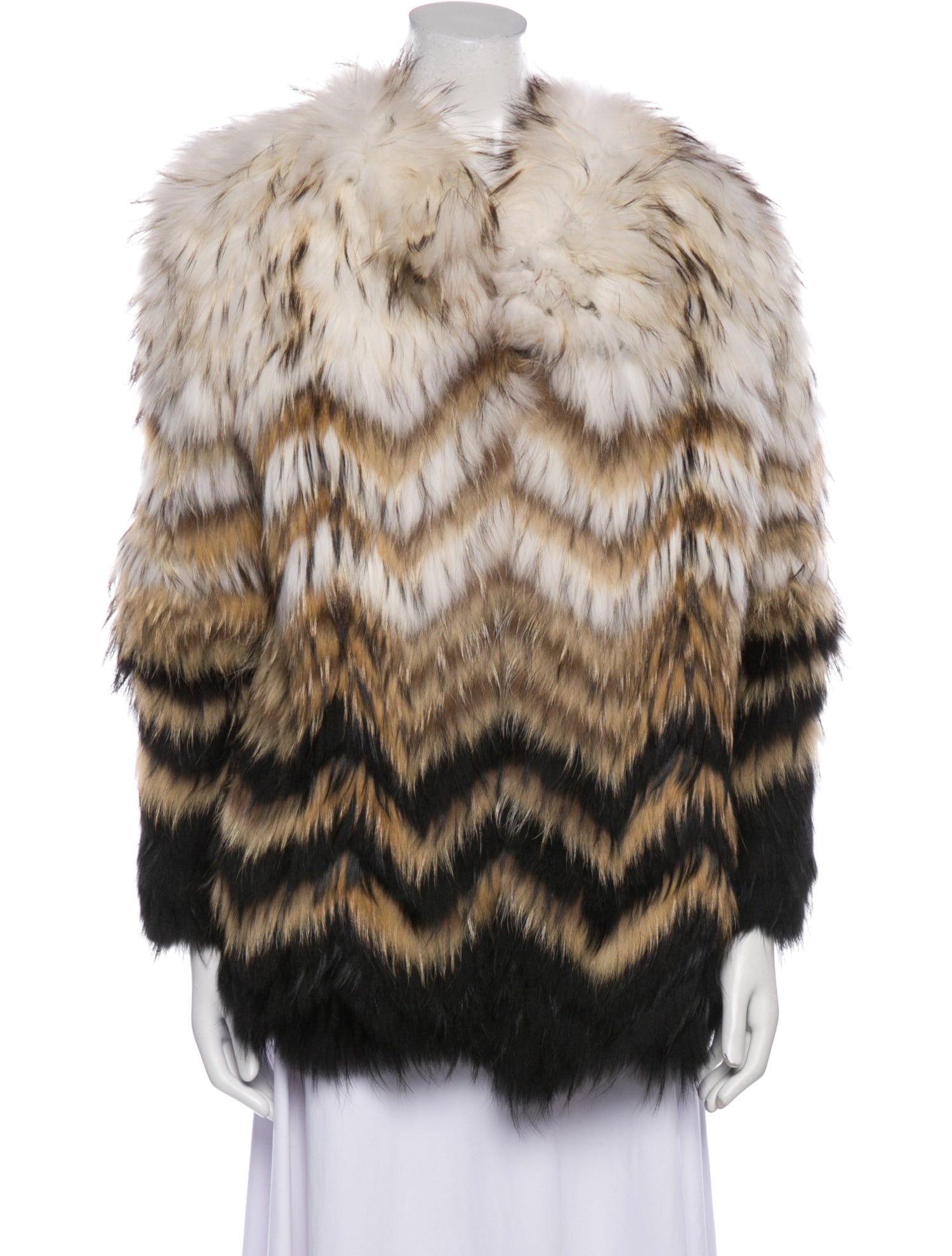 Theory Fur Striped Fur Coat
