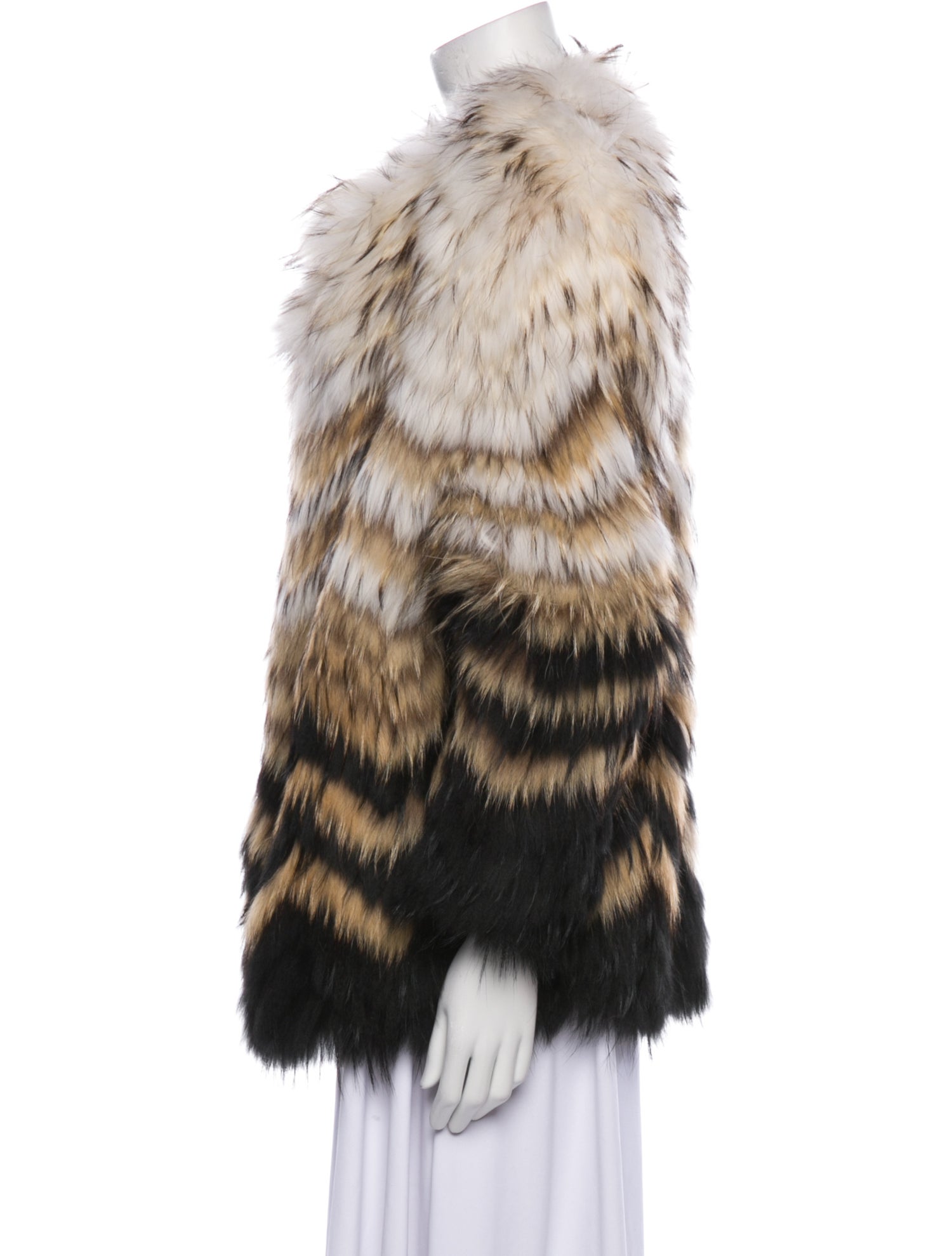 Theory Fur Striped Fur Coat