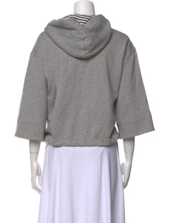 Theory V-Neck Three-Quarter Sleeve Hoodie