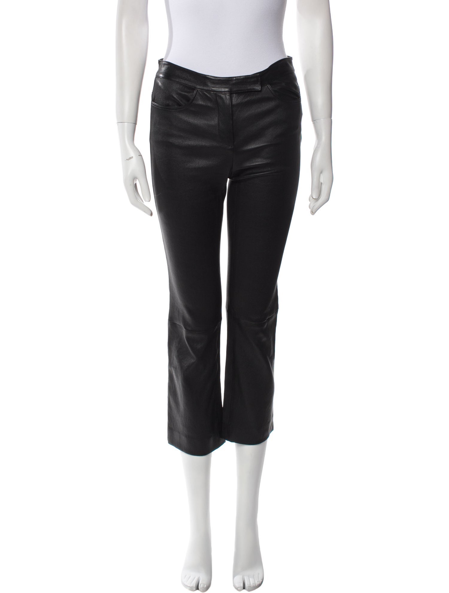 Theory Leather Straight Leg Pants