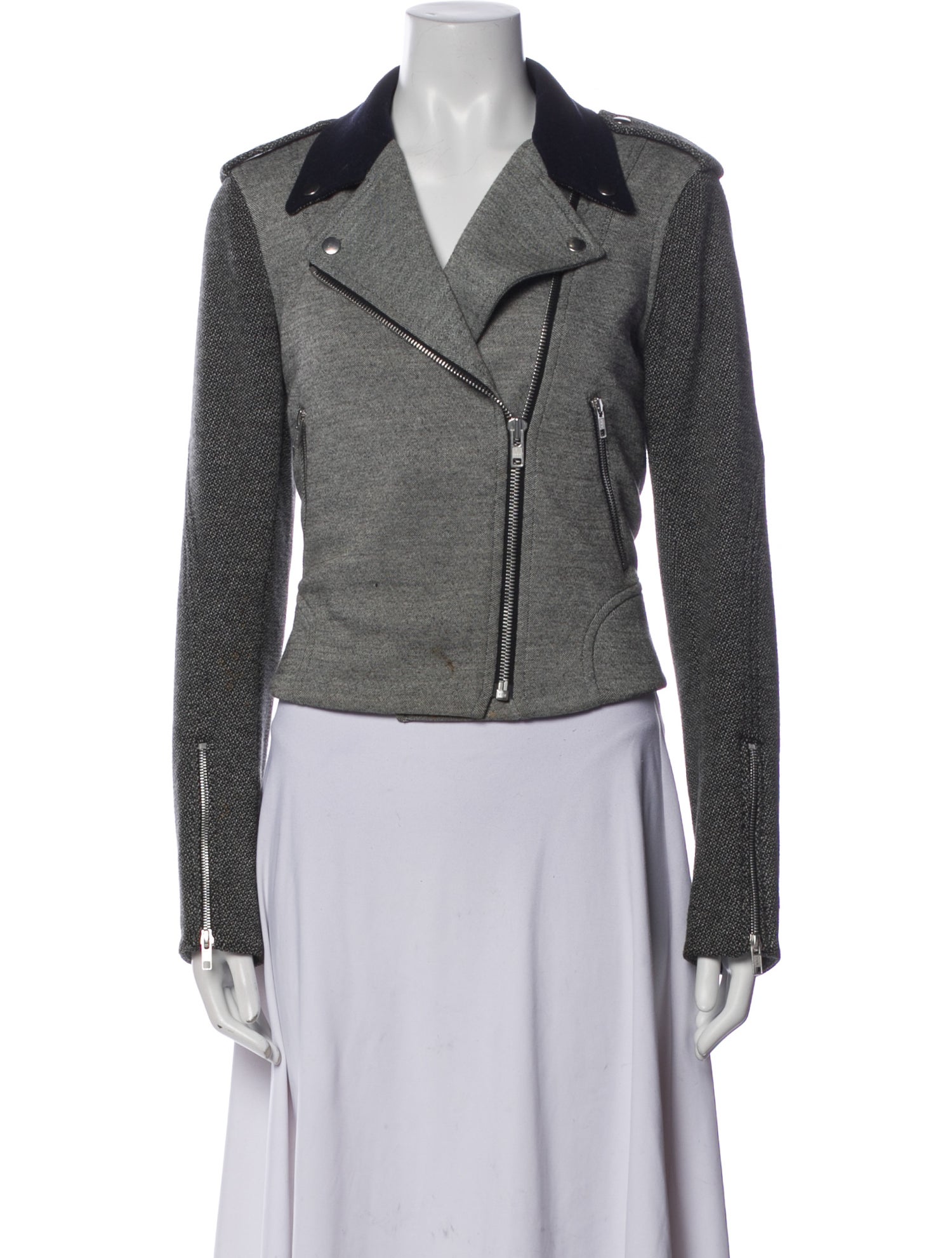 Theory Colorblock Pattern Biker Jacket