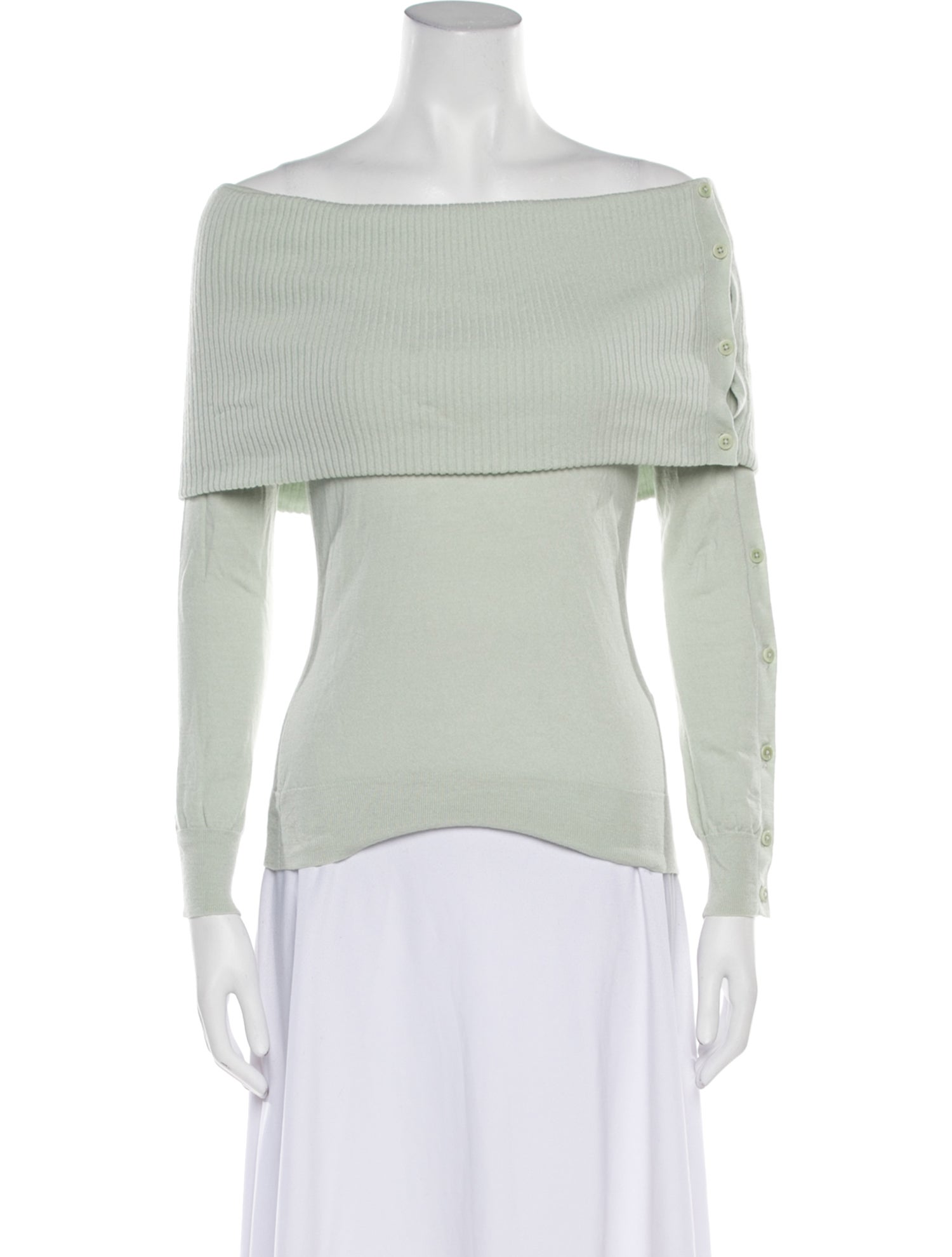 Theory Wool Off-The-Shoulder Sweater