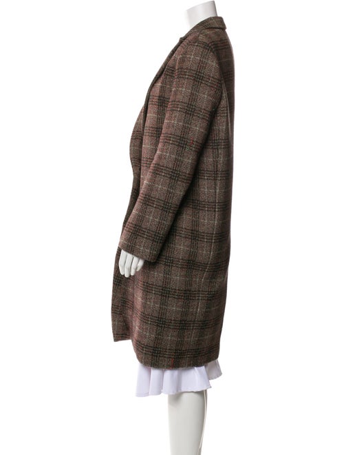 Theory Virgin Wool Plaid Print Coat