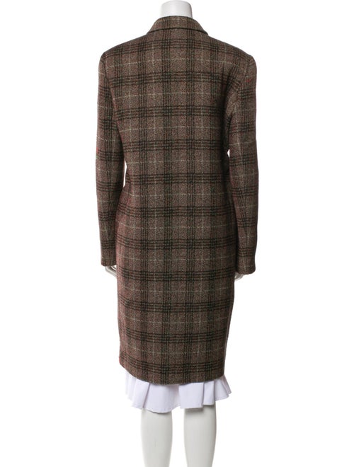 Theory Virgin Wool Plaid Print Coat