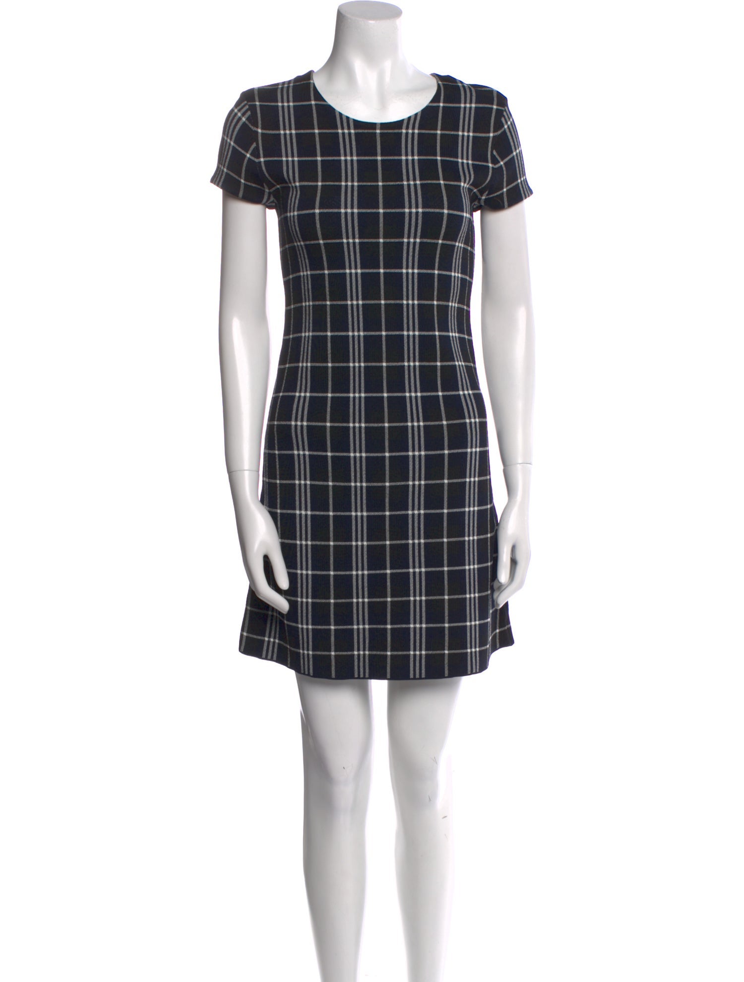 Theory Plaid Print Mini Dress