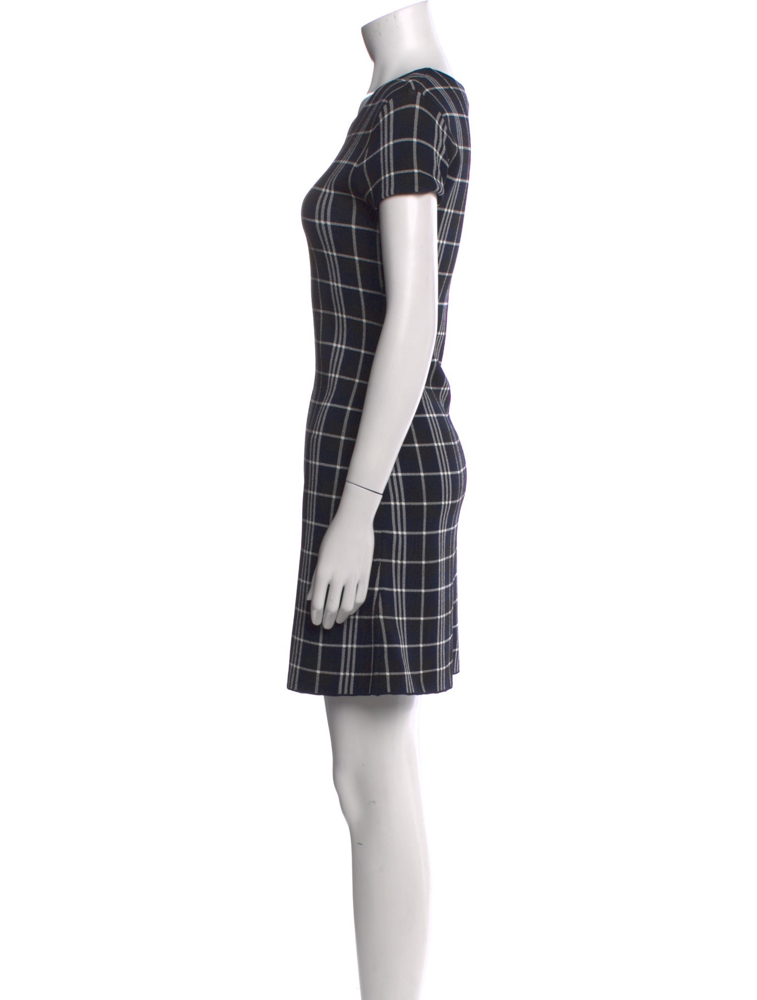 Theory Plaid Print Mini Dress