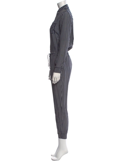 Theory Silk Plaid Print Jumpsuit