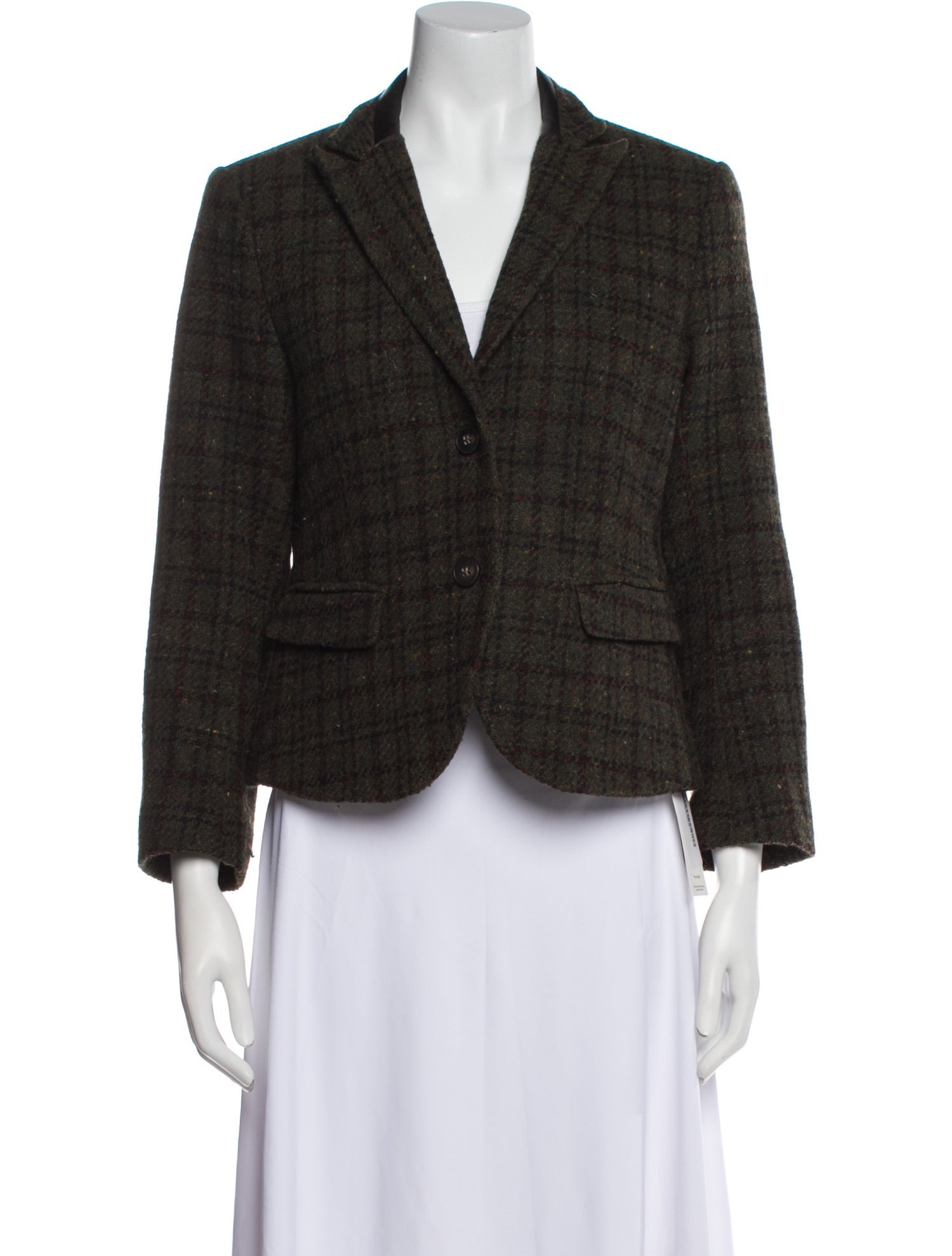 Theory Virgin Wool Plaid Print Blazer
