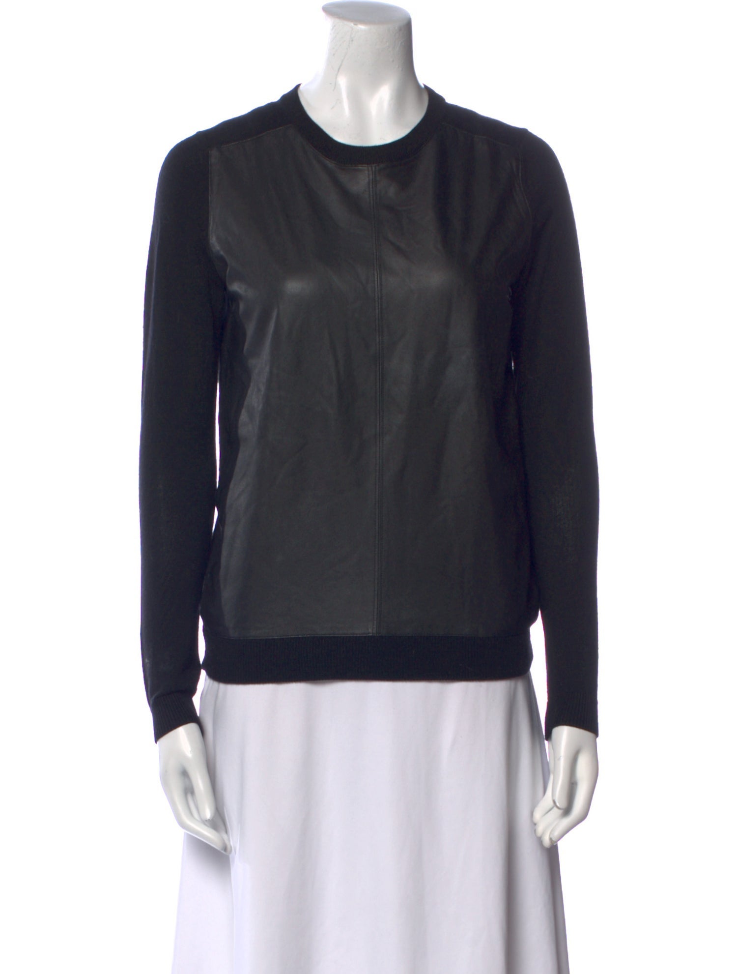 Theory Lambskin Crew Neck Sweater