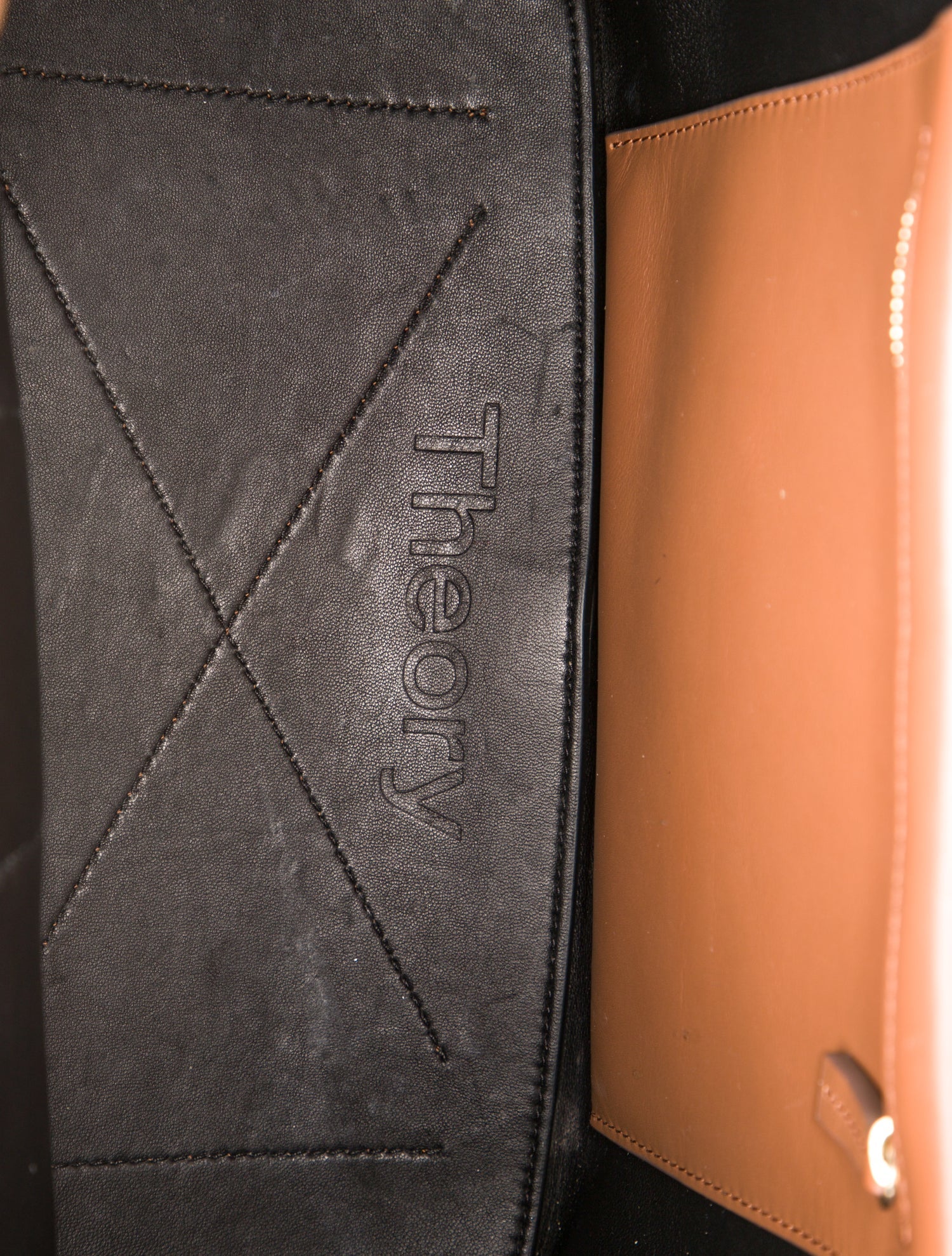 Theory Leather Top Handle Bag