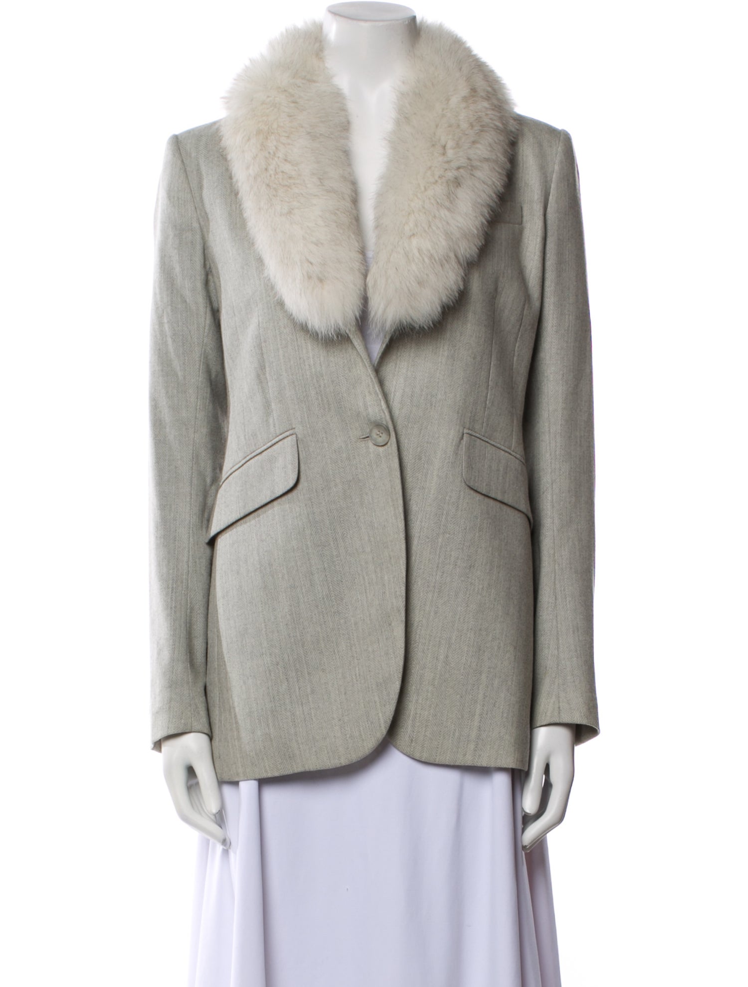 Theory Wool Faux Fur Jacket