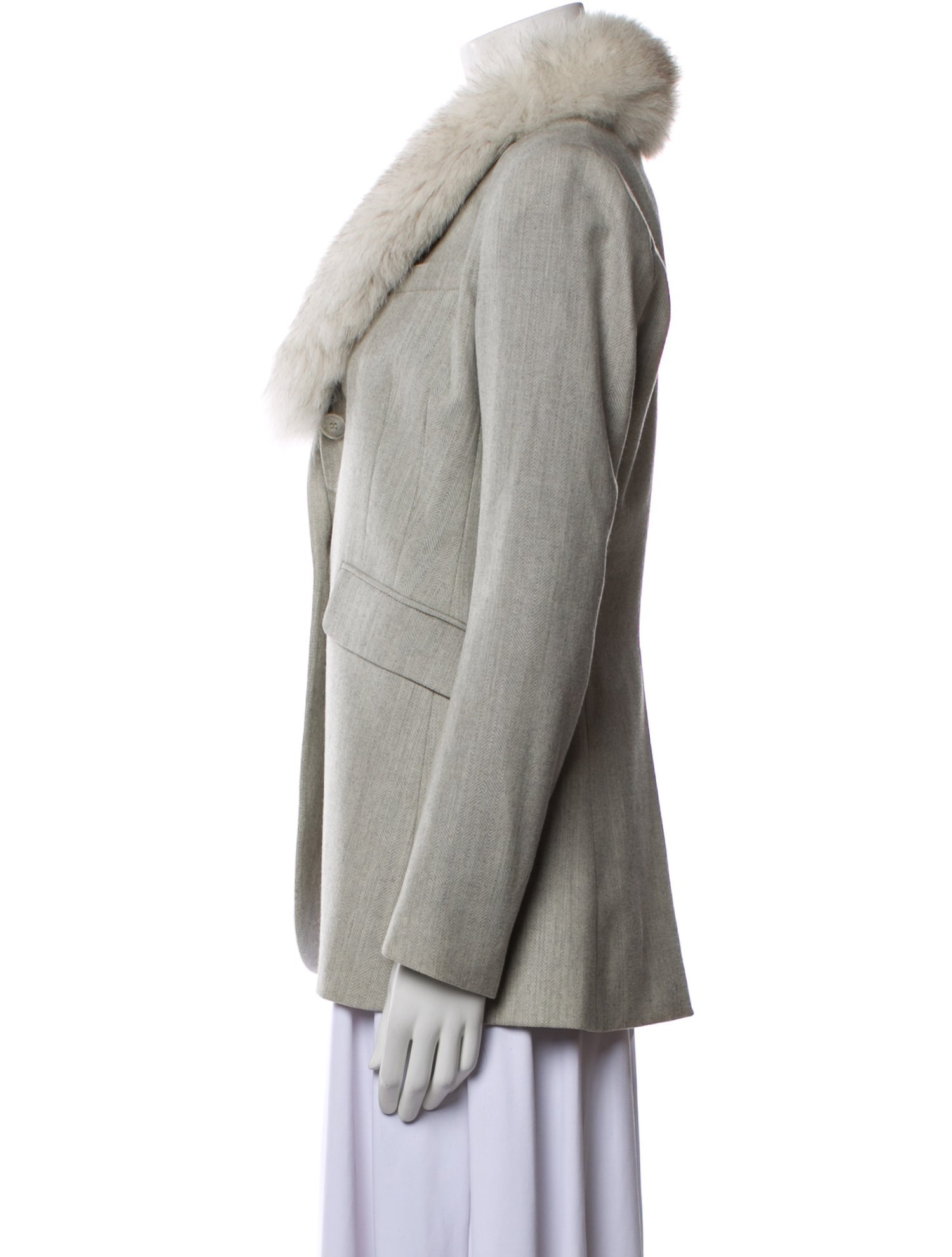 Theory Wool Faux Fur Jacket